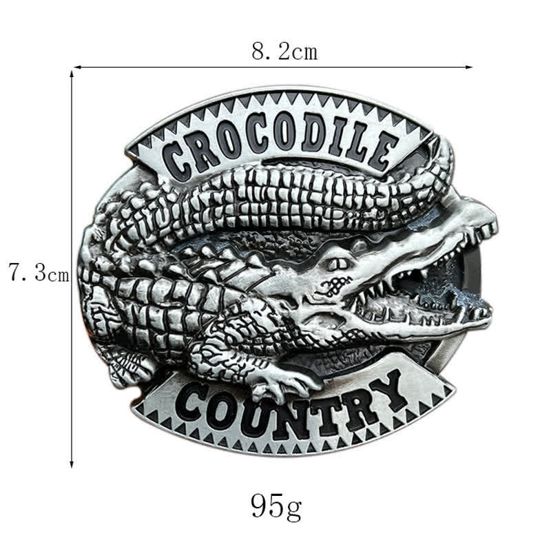 Cintura in pelle con fibbia Country in coccodrillo della giungla fai da te da uomo