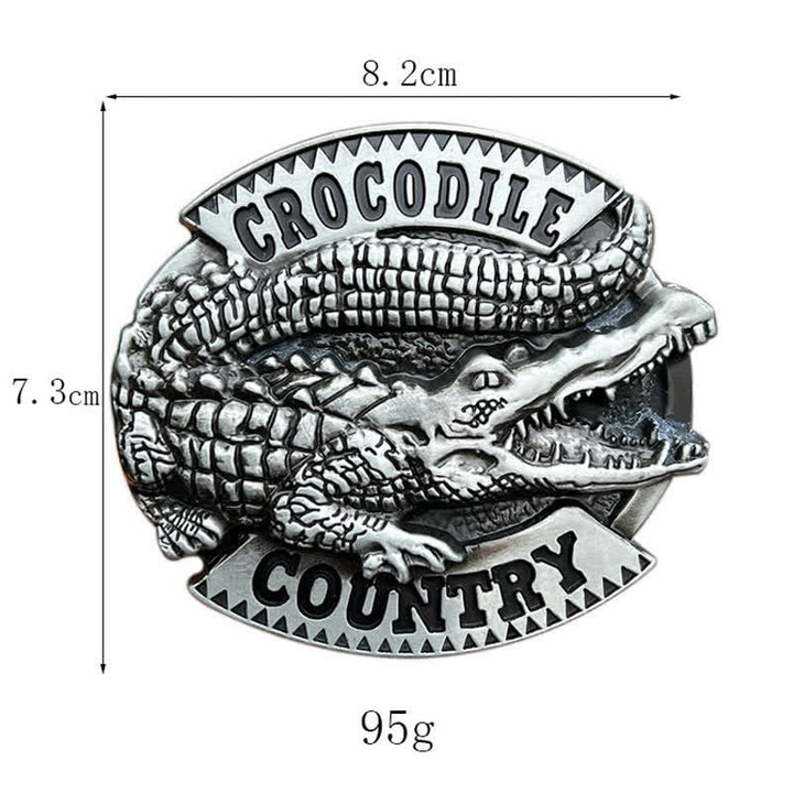 Cintura in pelle con fibbia Country in coccodrillo della giungla fai da te da uomo