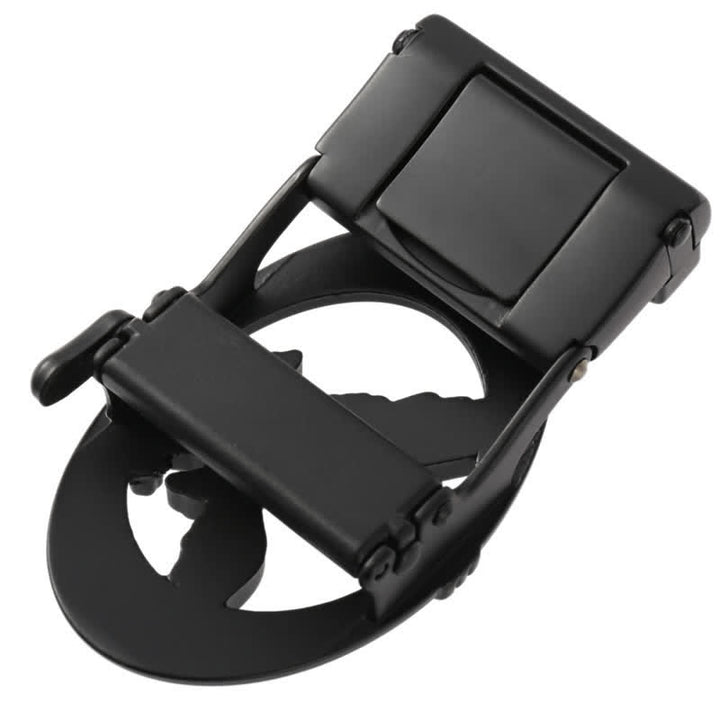 Cintura in pelle con fibbia automatica fai da te Eagle Black Hollow da uomo - image 3