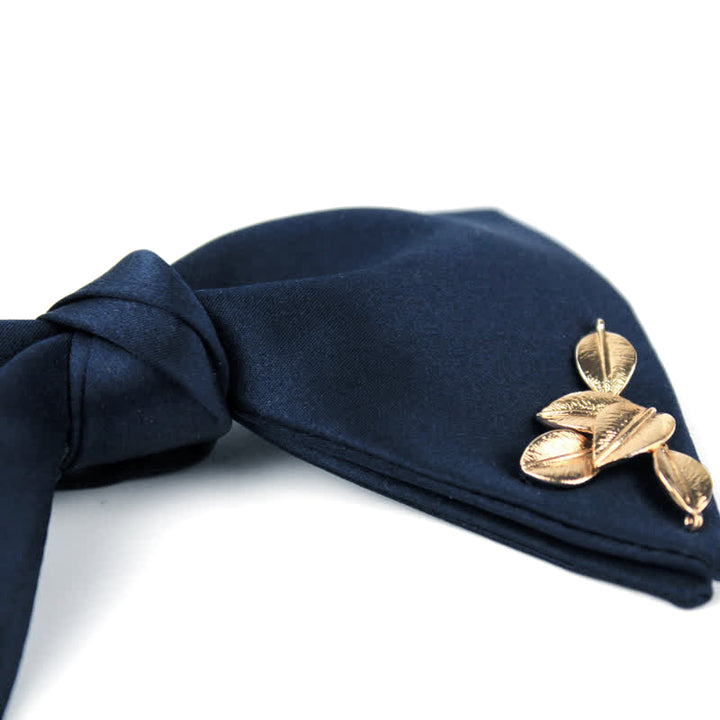 Papillon da uomo Serenity Blue Golden Leaf