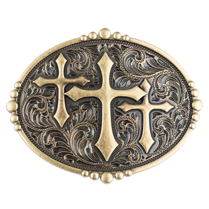 Cintura in pelle con fibbia Attitude Three Crosses fai da te da uomo