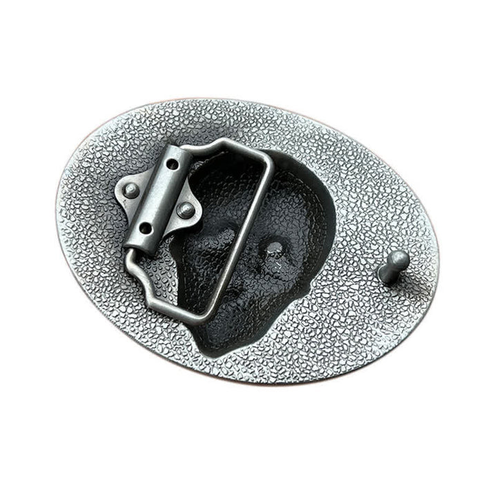 Cintura in pelle con fibbia a teschio Crazy Hunter fai da te da uomo