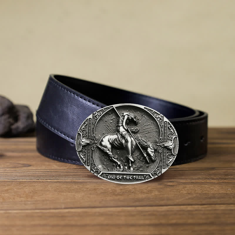 Cintura in pelle fai da te da uomo con fibbia a lancia da rodeo