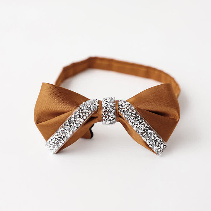 Papillon da sposa con strass scintillanti da uomo - Arancione scuro - image 14