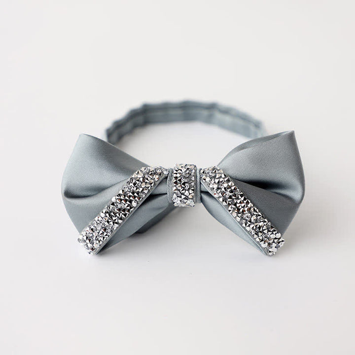 Papillon da sposa con strass scintillanti da uomo - Grigio chiaro - image 9