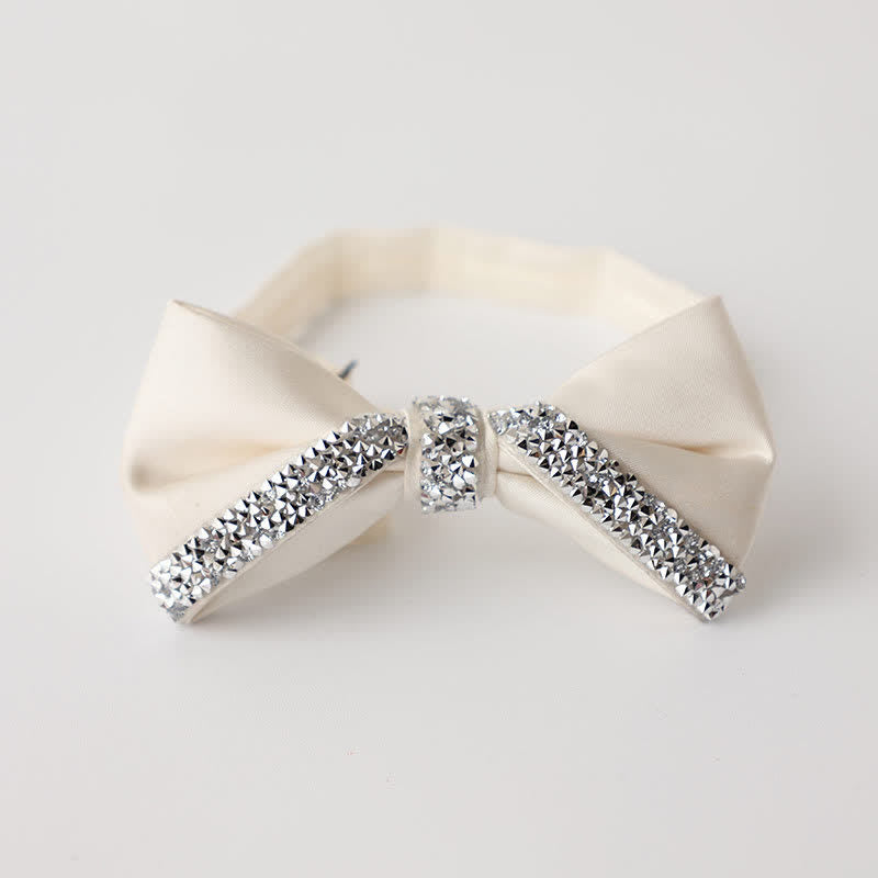 Papillon da sposa con strass scintillanti da uomo - Bianco - image 10