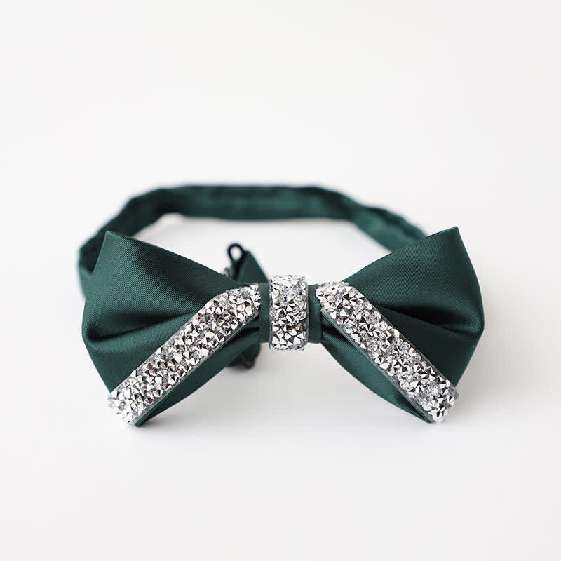 Papillon da sposa con strass scintillanti da uomo - Rosso scuro - image 7