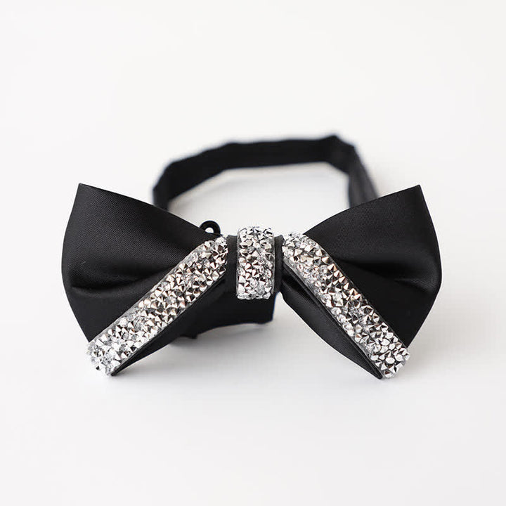Papillon da sposa con strass scintillanti da uomo - Nero - image 2