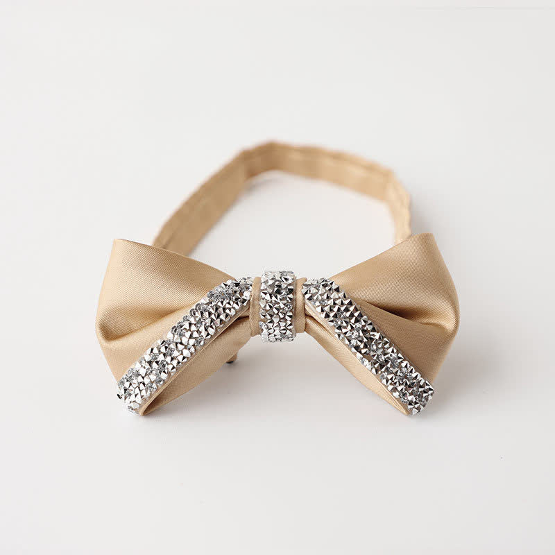 Papillon da sposa con strass scintillanti da uomo - Champagne - image 11