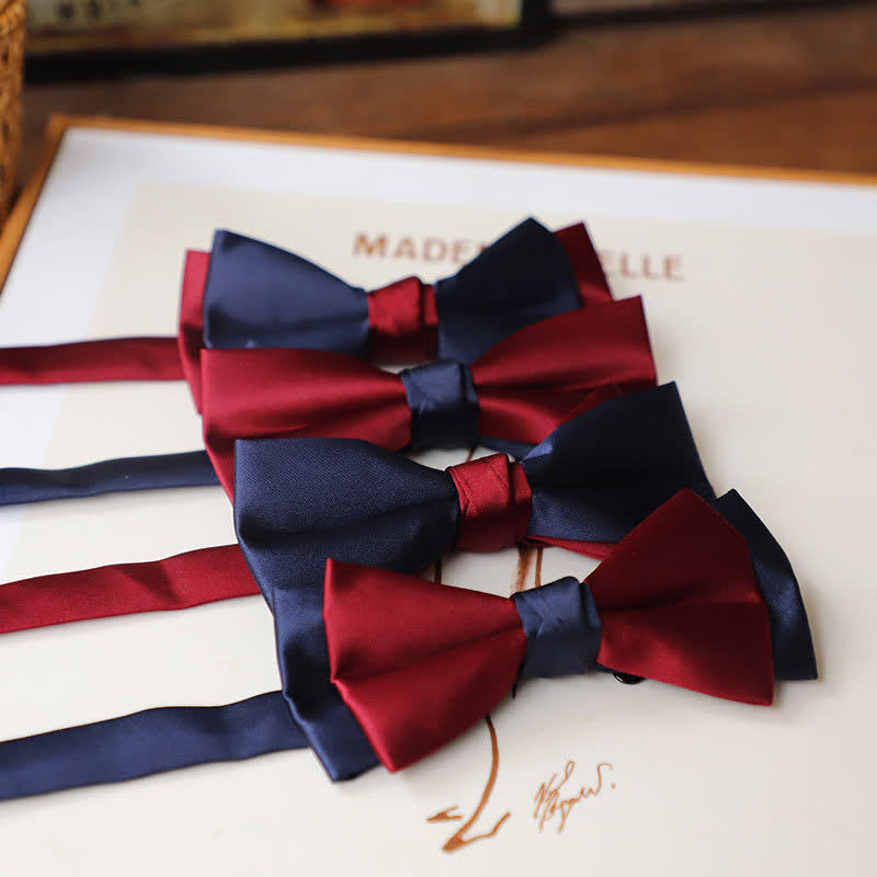 Papillon bicolore blu rosso vintage da uomo - image 1