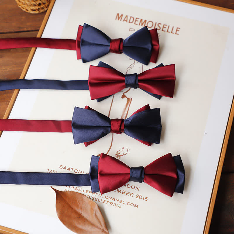 Papillon bicolore blu rosso vintage da uomo - image 0