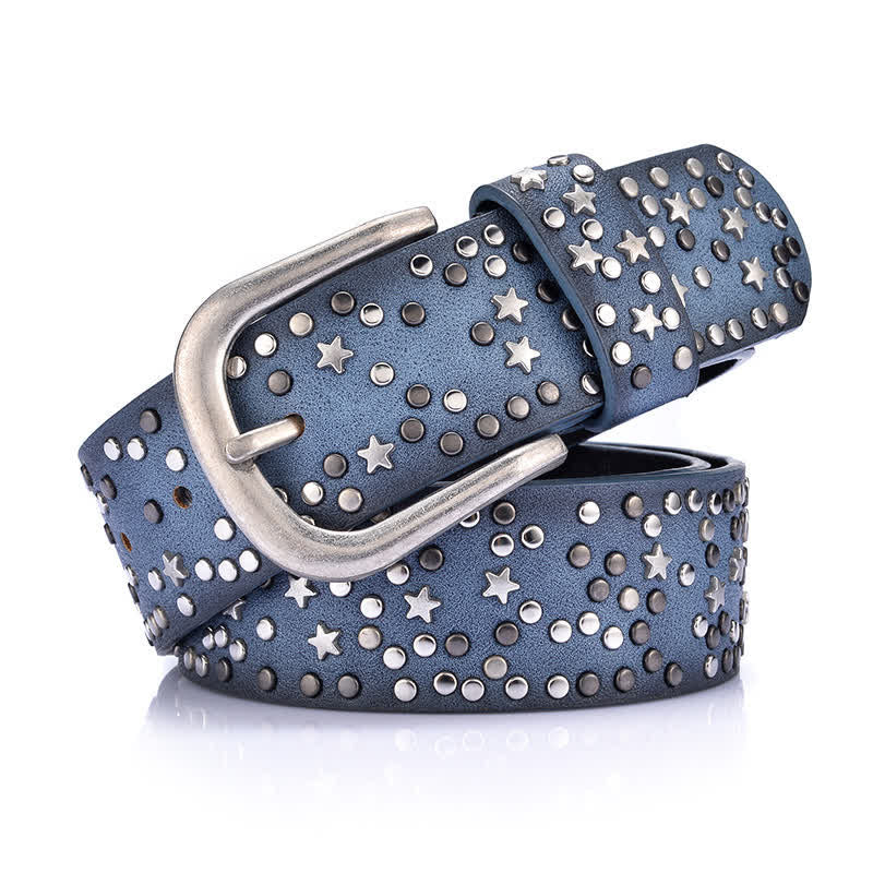 Cintura da donna in pelle con borchie e rivetti Starry Night - image 0