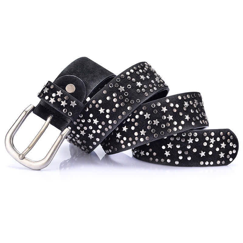 Cintura da donna in pelle con borchie e rivetti Starry Night - Nero - 34 - image 3