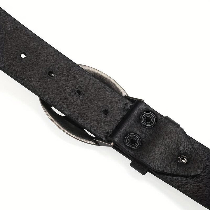 Cintura in pelle con rivetti stile bohémien vintage con scheletro