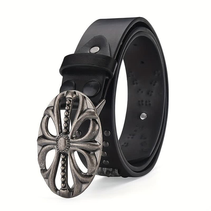 Cintura in pelle con rivetti stile bohémien vintage con scheletro