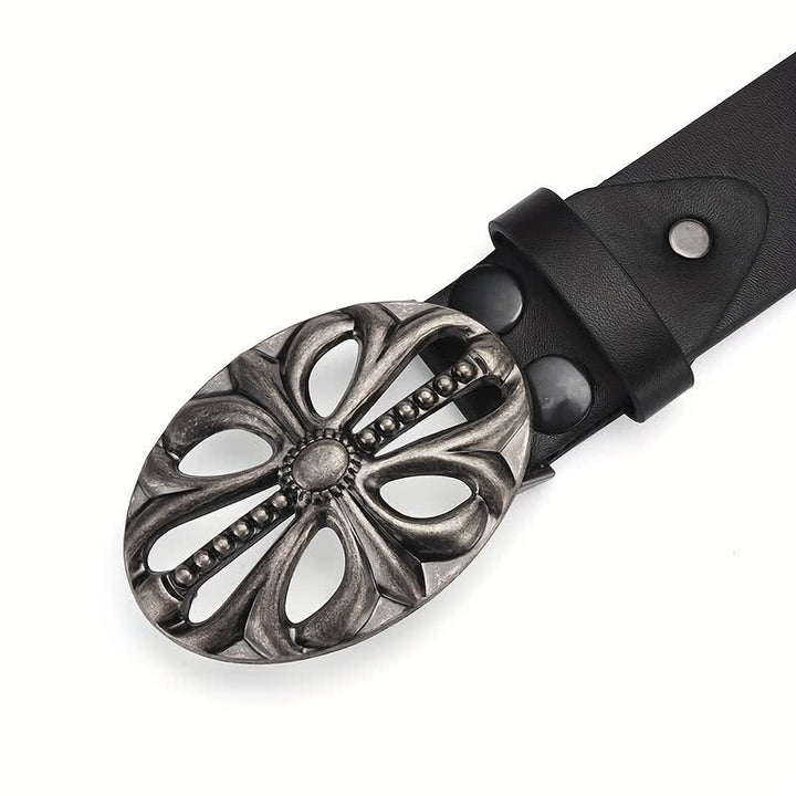 Cintura in pelle con rivetti stile bohémien vintage con scheletro