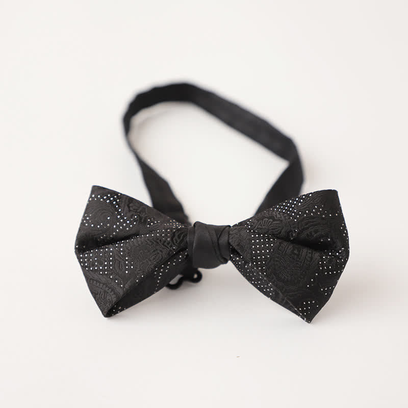 Papillon da uomo con motivo micro nero nobile - Stile n. 3 - image 5