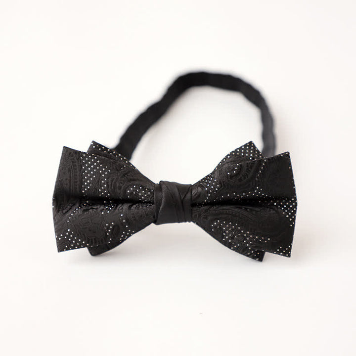 Papillon da uomo con motivo micro nero nobile - Stile n. 4 - image 6