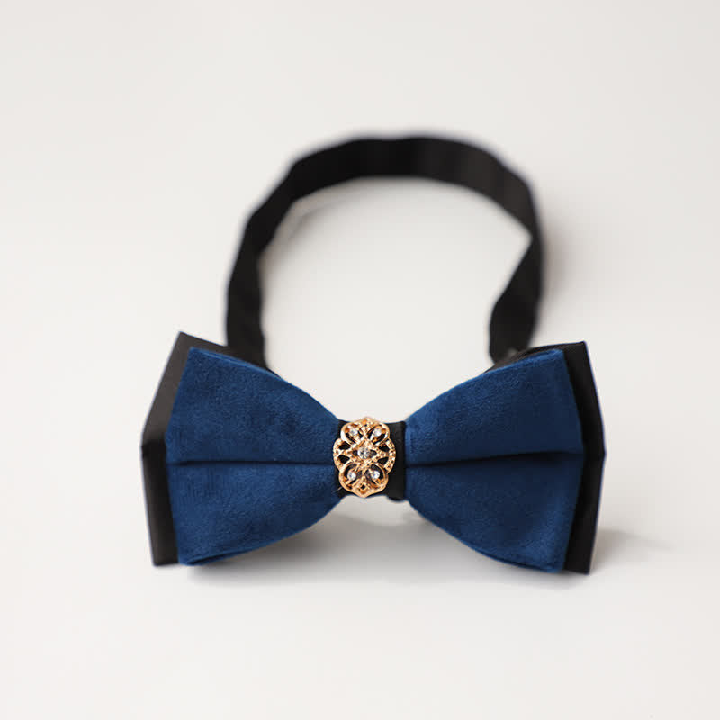 Papillon da sposa intarsiato con strass in velluto di lusso da uomo - Stile n. 2 - Marina Militare - image 15