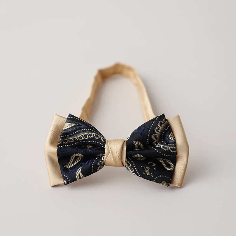 Papillon da uomo vintage Paisley a doppio strato