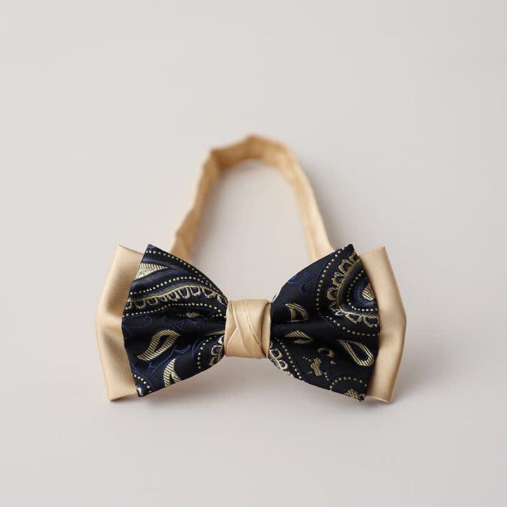 Papillon da uomo vintage Paisley a doppio strato