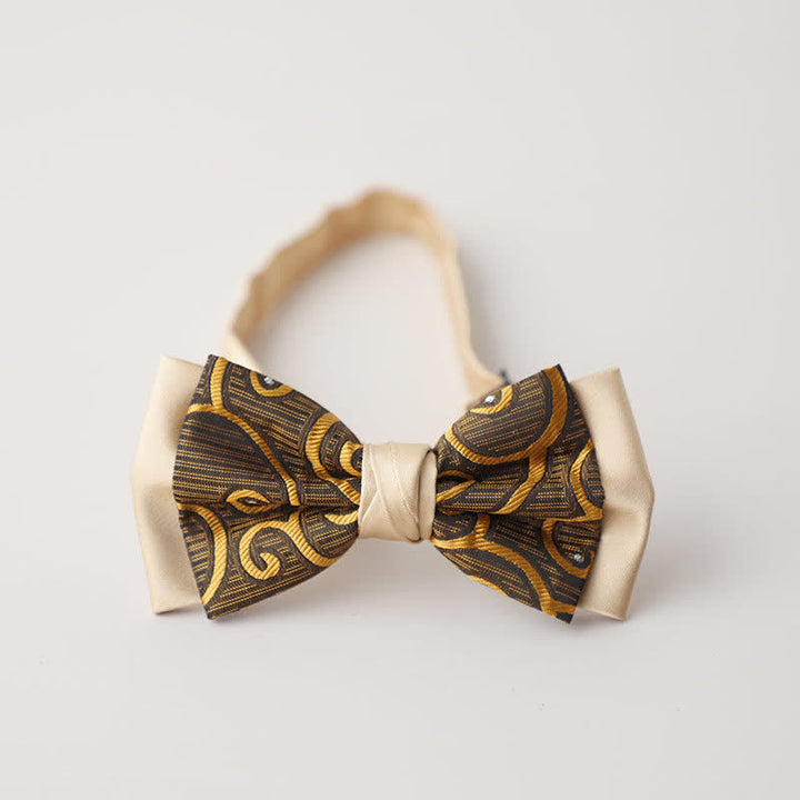 Papillon da uomo vintage Paisley a doppio strato