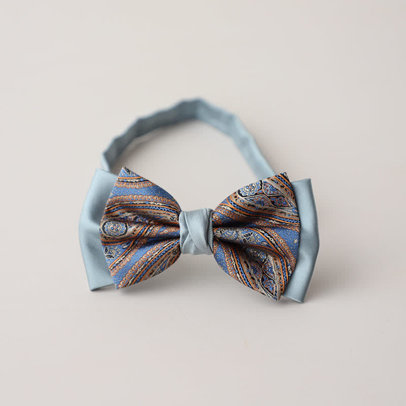 Papillon da uomo vintage Paisley a doppio strato