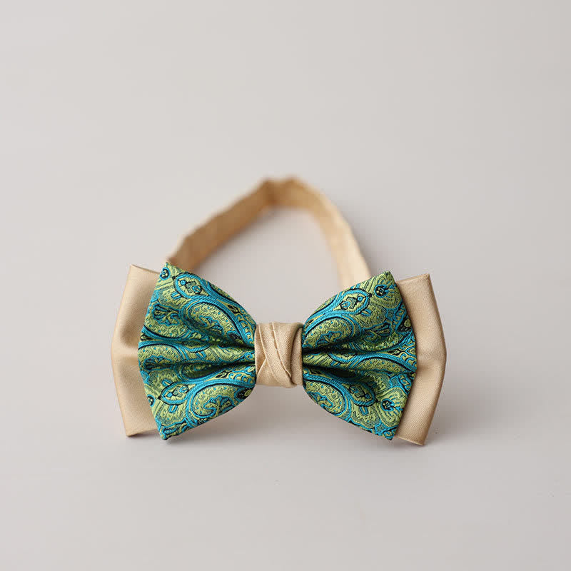 Papillon da uomo vintage Paisley a doppio strato
