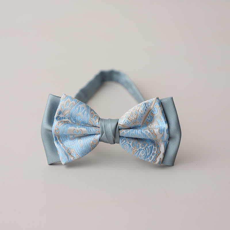 Papillon da uomo vintage Paisley a doppio strato