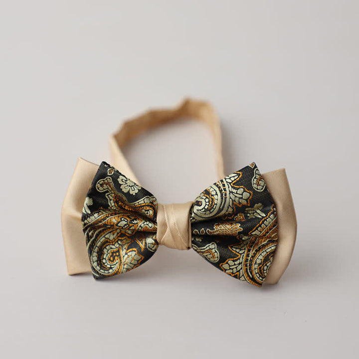 Papillon da uomo vintage Paisley a doppio strato