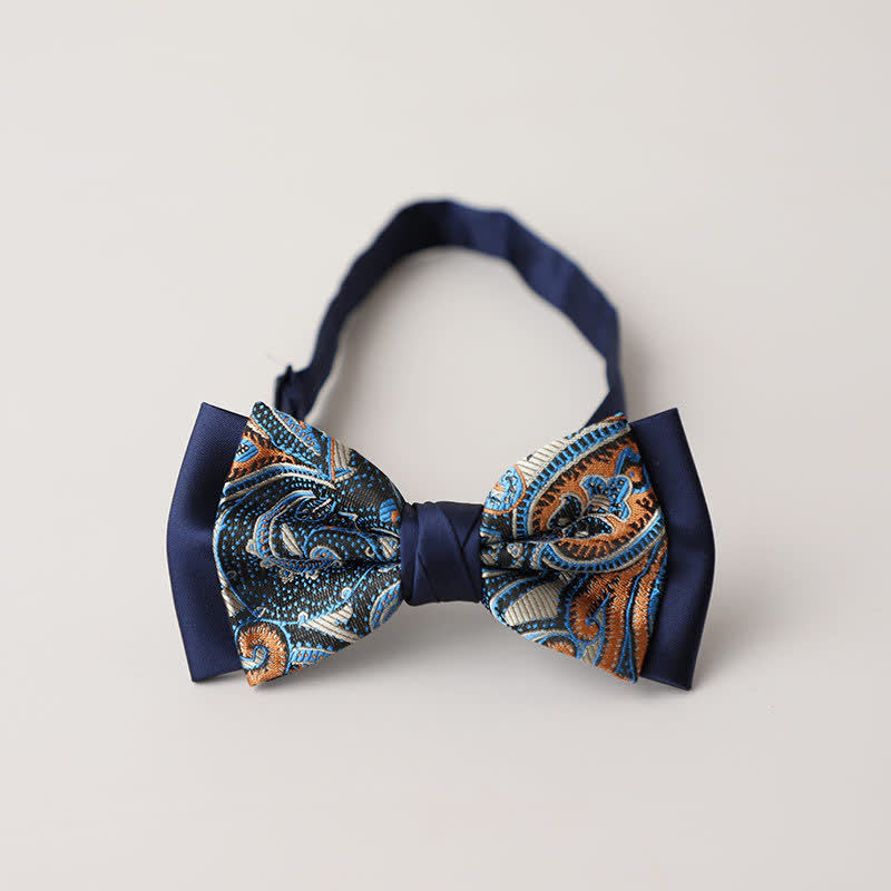 Papillon da uomo vintage Paisley a doppio strato