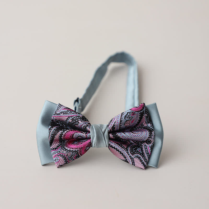 Papillon da uomo vintage Paisley a doppio strato