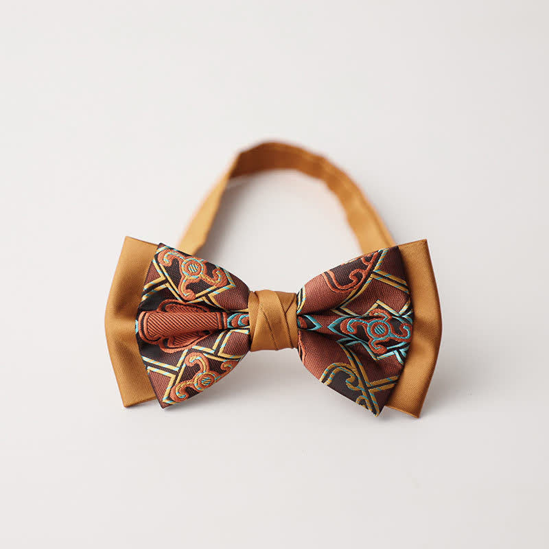 Papillon da uomo vintage Paisley a doppio strato