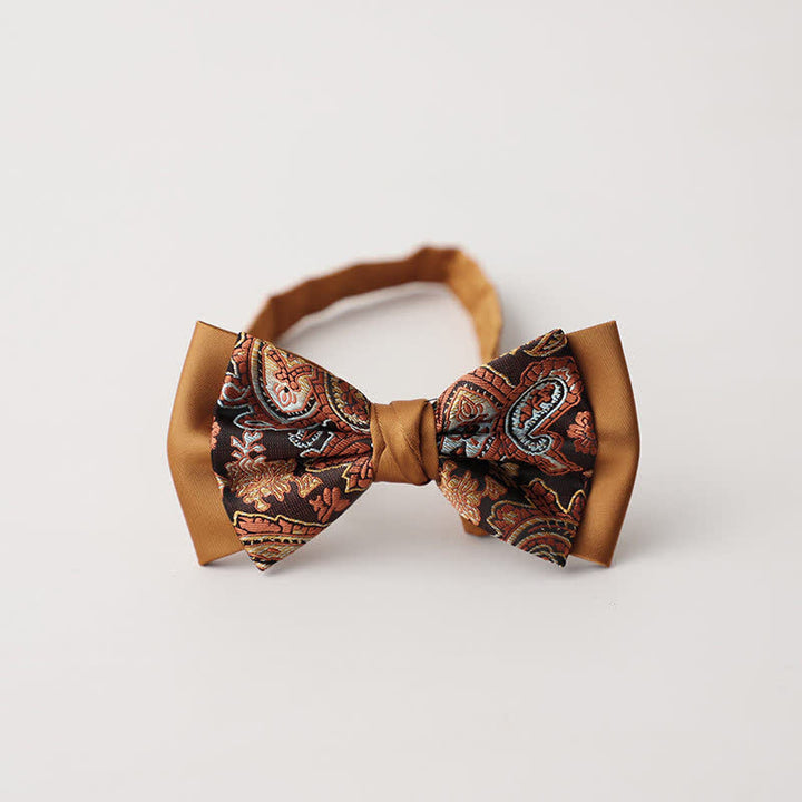 Papillon da uomo vintage Paisley a doppio strato