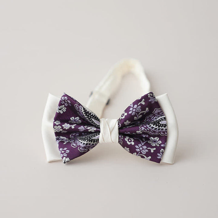 Papillon da uomo vintage Paisley a doppio strato