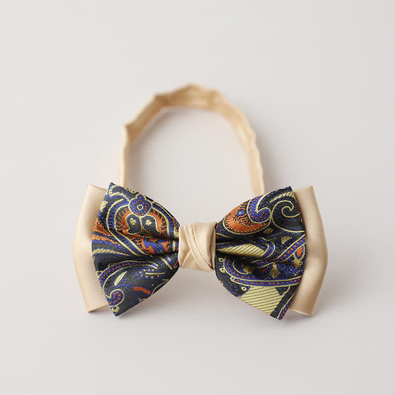 Papillon da uomo vintage Paisley a doppio strato