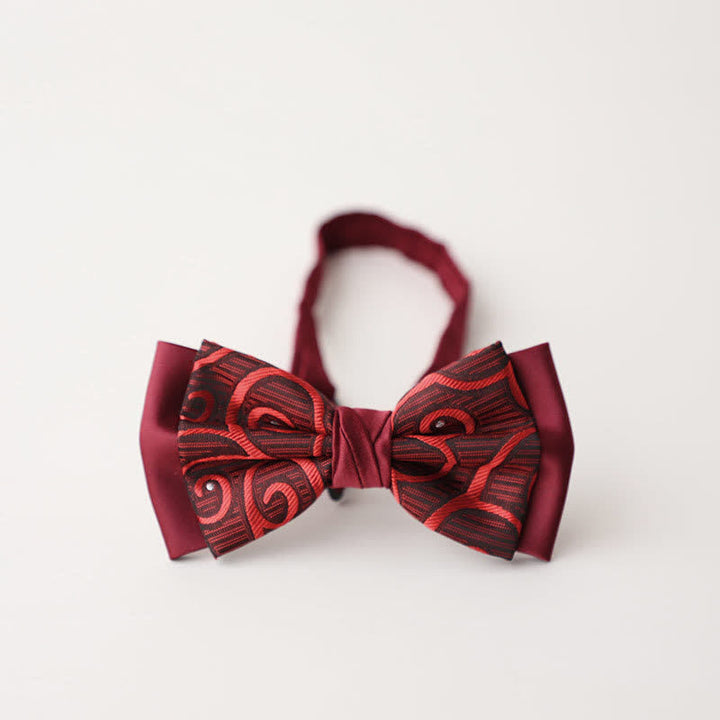 Papillon da uomo vintage Paisley a doppio strato