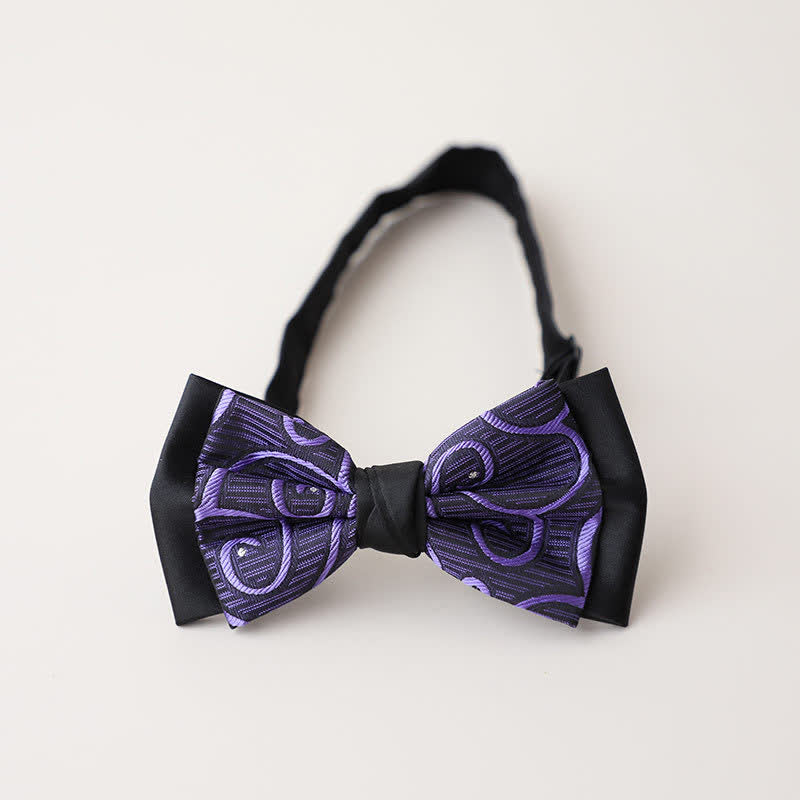 Papillon da uomo vintage Paisley a doppio strato