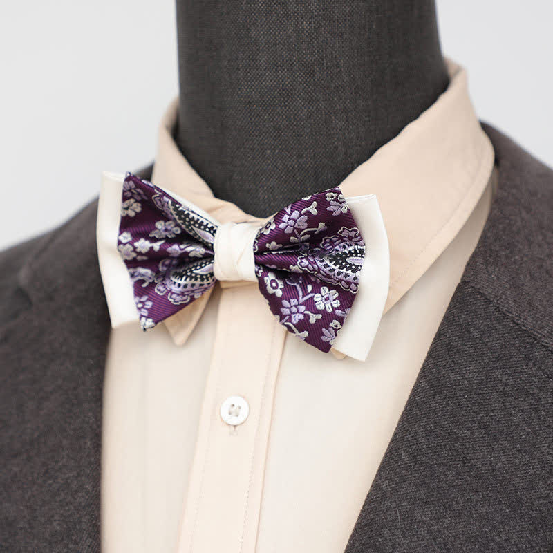 Papillon da uomo vintage Paisley a doppio strato