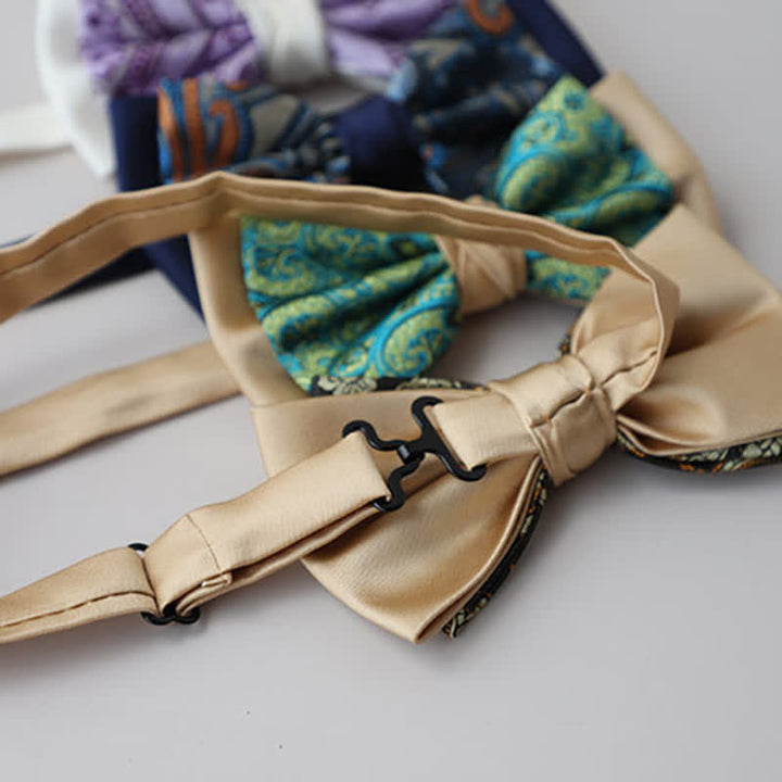 Papillon da uomo vintage Paisley a doppio strato