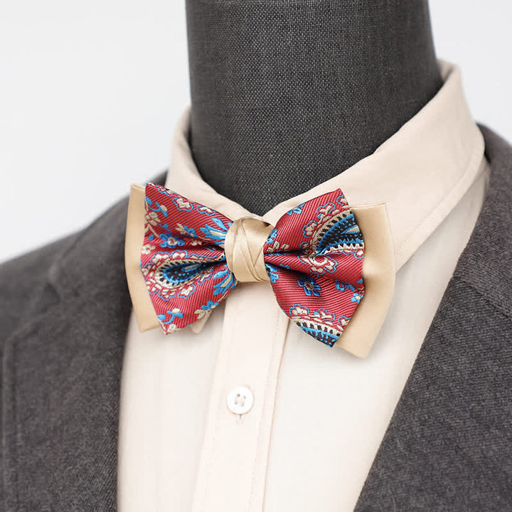 Papillon da uomo vintage Paisley a doppio strato