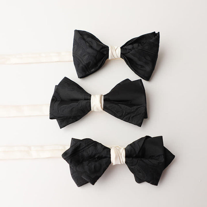 Papillon elegante da uomo nero abbinato bianco