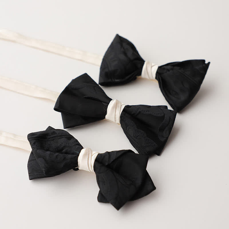 Papillon elegante da uomo nero abbinato bianco - image 6