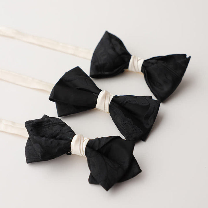 Papillon elegante da uomo nero abbinato bianco - image 6