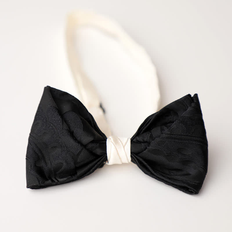 Papillon elegante da uomo nero abbinato bianco