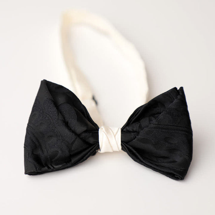 Papillon elegante da uomo nero abbinato bianco