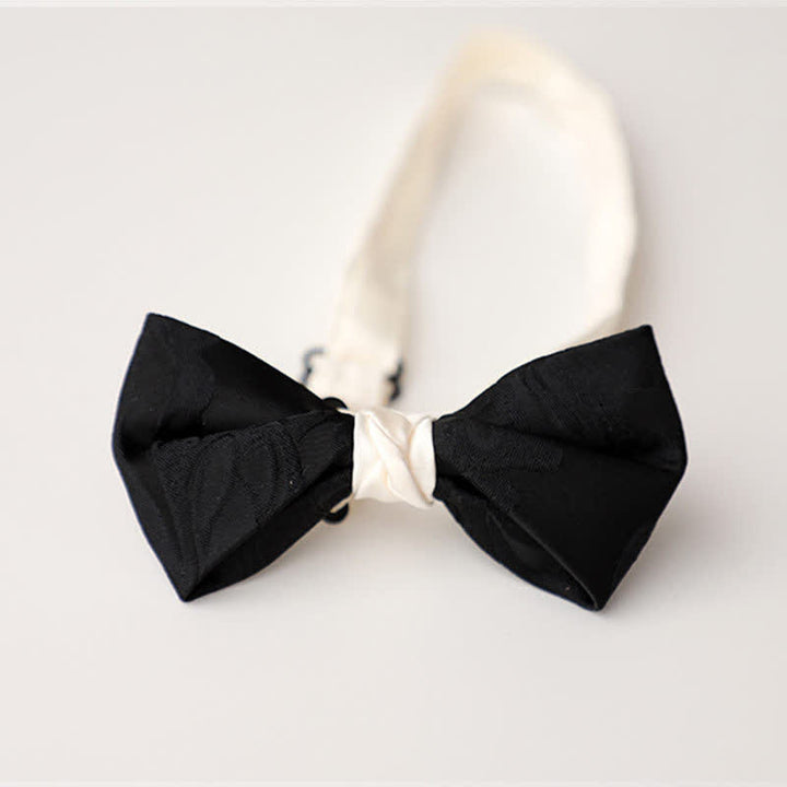 Papillon elegante da uomo nero abbinato bianco - Stile n. 6 - image 15