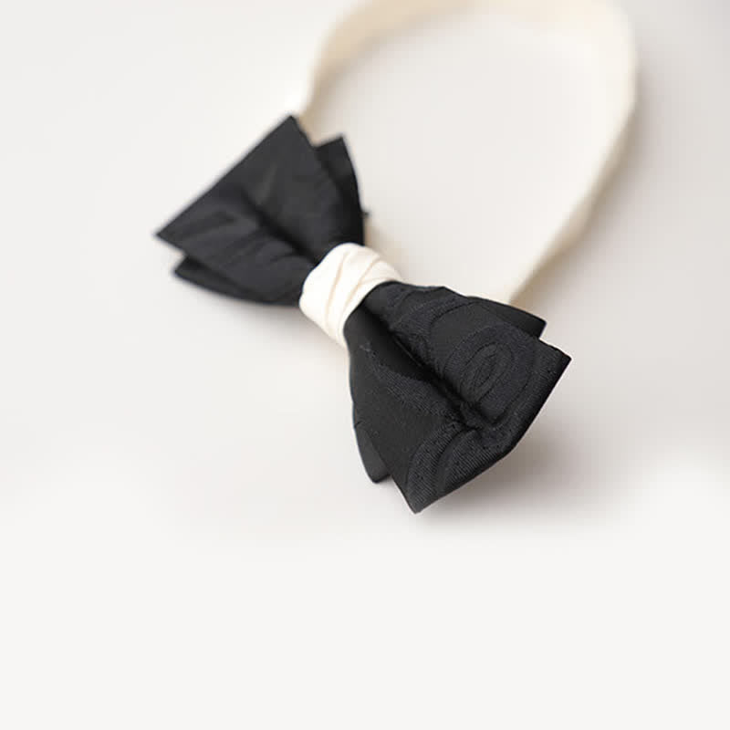 Papillon elegante da uomo nero abbinato bianco - image 10