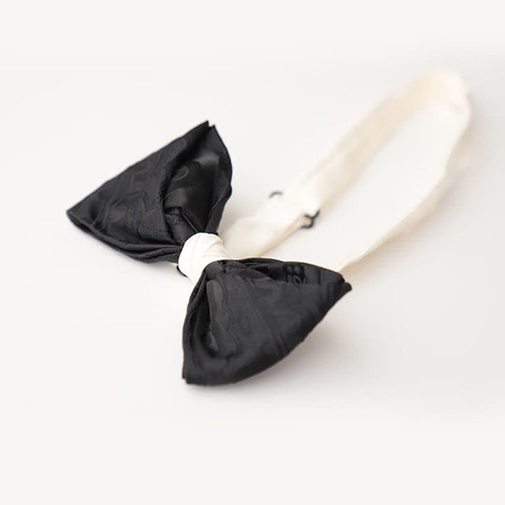 Papillon elegante da uomo nero abbinato bianco - image 4