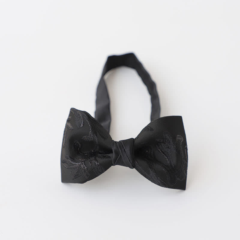 Papillon da uomo con motivo delicato nero - Stile n. 4 - image 6